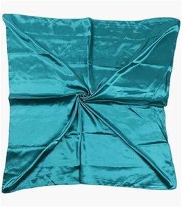 Large Square Satin Scarf Silk Feel Head Neck Wrap Solid Color Scarves Shawl 35" - Picture 1 of 37