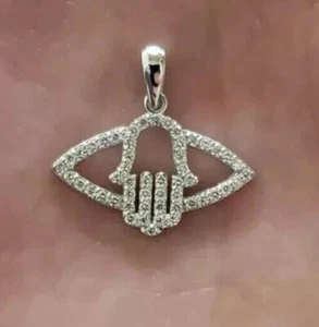 1ct Round Simulated Diamond Women's Wedding Gift 925 Silver Chain Pendant - Picture 1 of 4