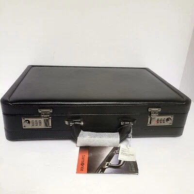 Maletín Samsung de cuero Attache Business negro clásico forrado de gamuza 43115-1041 Foto 1 de 4