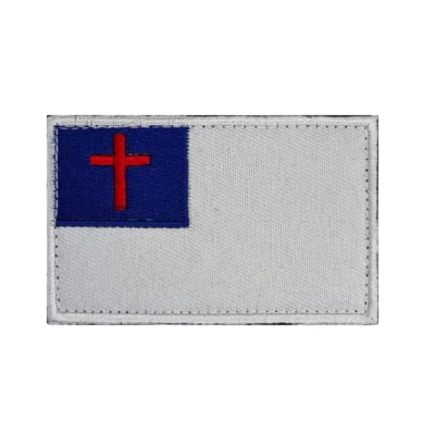 Christian Flag Religious Jesus Christ Hook and Loop Morale Patch Military Tactic - Image 1 of 2