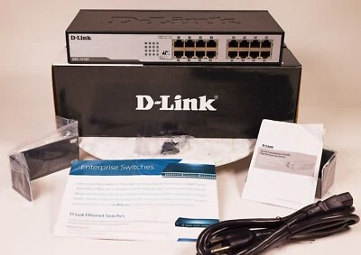 D-Link DGS-1016D 16 Port-Gigabit-Unmanaged Rackmount Switch—NEW IN BOX - Image 1 of 4