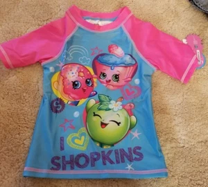 New Girls Toddler SHOPKINS RASHGUARD swimwear top short sleeve UPF 50+ Cover 4 - Picture 1 of 1