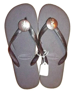 Havaianas Top Flip Flops Thong Sandals Women's 10.5 Flat Slip On Shoes Black New - Picture 1 of 9
