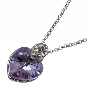 6.78 Ct Heart Cut Style Shape Purple Amethyst CZ 18K White Gold Plated Pendant - Picture 1 of 3
