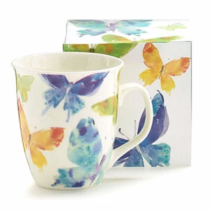 Woodland Watercolor Butterflies 16 oz Porcelain Mug - Picture 1 of 1