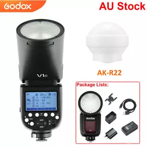 Godox V1-C V1C Round Head Camera Flash Speedlite For Canon + AK-R22 Diffuser - Picture 1 of 10