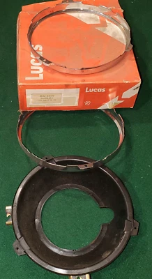 OEM Lucas Headlamp Bucket & Adjuster Ring Austin Mini Triumph Herald Morgan NOS - Image 1 of 2