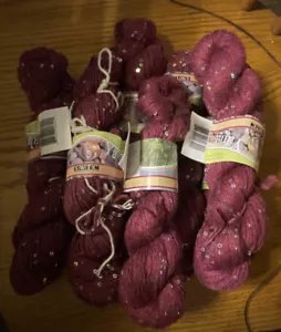 South West Trading Co Yang Yarn 6 Skein Wool Silk Bamboo Blend w Sequins #842 - Picture 1 of 4