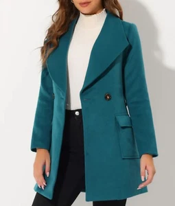 Allegra K Shawl Collar Lapel Double Breasted Women's Winter Coat Size S - Picture 1 of 11
