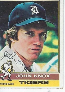 Topps #218 1976 firmado por John Knox - Tigres de Detroit - Imagen 1 de 1