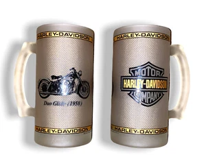 Harley Davidson Milchglas Bierkrug Duo Glide 1958 5 1/2" hoch (2) 1986 - Bild 1 von 4