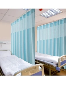 YGHYYF Flame Retardant Curtain Grommet 5x8ft Medical Room Divider Curtain Blue - Picture 1 of 5