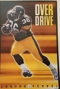 SEALED 1997 Jerome Bettis Over Drive Costacos Bros Full Size Poster Steelers - Picture 1 of 6