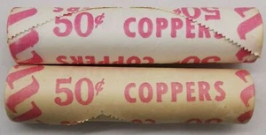 Rollo de máquina bancaria Canadian Penny CIBC 1979 papel blanco rojo (50 quilates) x 2 lote 14 - Imagen 1 de 3