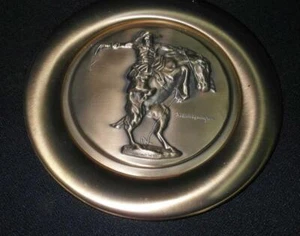 VTG FREDERIC REMINGTON'S "THE BRONCO BUSTER" BRONZE PLATE FIRST ISSUE #654 - Picture 1 of 3