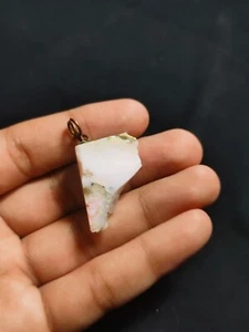 Elegant Raw Pink Opal Pendant - 39.8 Carats - Handmade Copper Wire Wrap - Picture 1 of 6