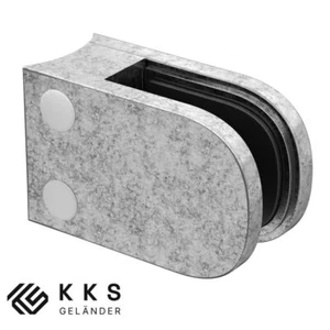 Glashalter Glasklemme 60 x 45 mm Klemmhalter für Rohr Ø42,4 mm Zink Roh - Bild 1 von 4