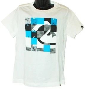 SOME FLAWS - Quiksilver Logo Brand Kids Tee - White Shirt Youth Size 4 - Picture 1 of 7