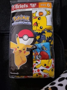 Boys 100% Cotton Pokemon "Gotta Catch ‘Em All" Briefs 5 Pack Size 6 ***New*** - Picture 1 of 3