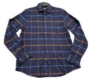 NEW Bloomingdales Mens Regular Fit Long Sleeve Twill Flannel Shirt Blue Sz Small - Picture 1 of 2