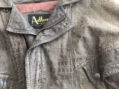 Adler Leather Jacket Brn With Zipper Front Lined Unisex Lg Adj Waist - Image 1 of 4