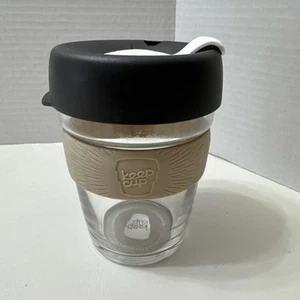 Keep Cup Brew Barista Reusable Coffee Cup Med 12 Oz. Tempered Glass Black Lid - Picture 1 of 13