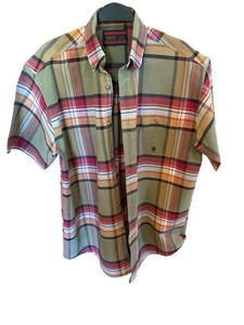Wrangler Twenty X Hemd Herren XXL oliv weinrot kariert Kurzarm Button Down - Bild 1 von 8