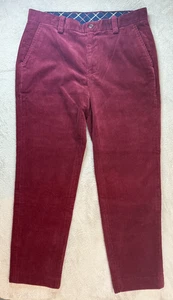 Pantalones Brooks Brothers Clark Fit Borgoña Pana Pantalones Para Hombre Talla 34X30 Elastizados - Imagen 1 de 10