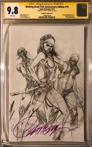 Walking Dead 19 15th Anniversary Campbell Variant E SS CGC 9.8 1:100 Sketch RARE - Picture 1 of 2