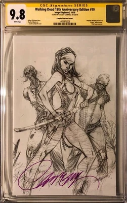 Walking Dead 19 15th Anniversary Campbell Variant E SS CGC 9.8 1:100 Sketch RARE - Image 1 of 2