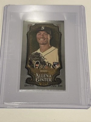 2024 Topps Allen & Ginter Bryan Woo #78 Chrome MINI RC Seattle Mariners - Image 1 of 2