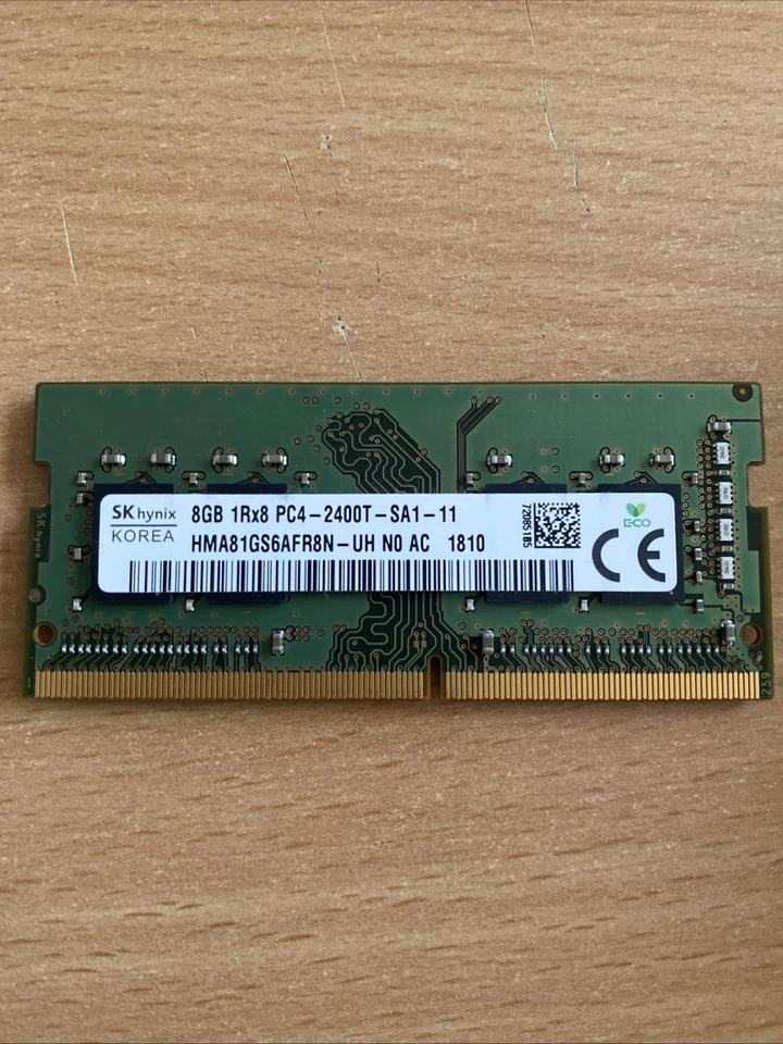 SK HYNIX 8GB 1Rx8 PC4-2400T-SA1-11 (HMA81GS6AFR8N-UH) - Photo 1/1