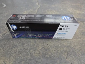 HP CF500A Genuine Toner Cartridge HP 202A Black Toner Opened Box Sealed Plastic - Picture 1 of 2