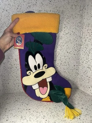 Medias de Navidad Goofy vintage años 90 púrpura amarillo rojo polar Foto 1 de 4