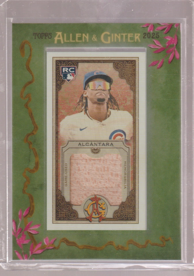 2025 Topps Allen & Ginter KEVIN ALCANTARA RC Bat Relic Green Framed Mini CUBS - Image 1 of 1