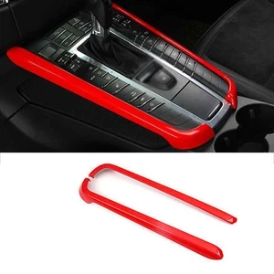 For Porsche Macan 2015-2021 Bright Red Gear Shift Both Side Panel Cover Trim 2* - Bild 1 von 5