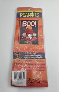 Peanuts SNOOPY Charlie Brown HALLOWEEN Boo MINI BANDIERA da giardino 12" x 18" zucche - Foto 1 di 2