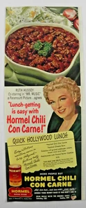Pubblicità stampa Hormel Chili Con Carne 1951 ~ "Il pranzo diventa facile!" Ruth Hussey - Foto 1 di 7