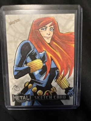 2024 Marvel Metal Avengers 1/1 Black Widow Sketch Card by Greg Kirkpatrick - Image 1 of 2