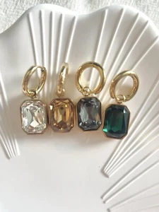 Damen Ohrringe Gold 18K vergoldet Edelstahl Zirkonia Geschenk Wasserfest - Bild 1 von 11