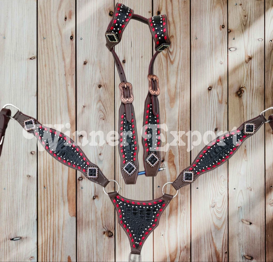 Black Gator V Horse Tack Set - Image 1 of 1