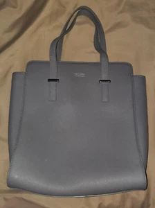 Womens Brooks Brothers Grey Leather Purse 11"x12" - Picture 1 of 4