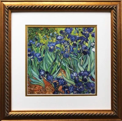 Impresión artística enmarcada Van Gogh "Iris" paisaje floral impresionista flor maestra Foto 1 de 3