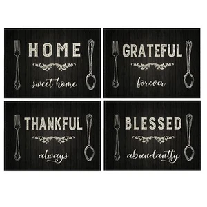 VINTAGE STYLE PLACEMATS SET OF 4 HOME SWEET HOME RUSTIC HOME DECORATIVE TABLE MA - Picture 1 of 6