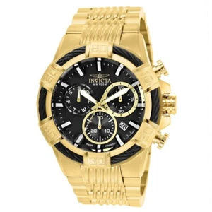 Invicta Bolt Chronograph Date 51mm Black Dial Gold Steel Men's Watch 25867 SD - Picture 1 of 4