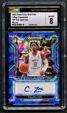 Caleb Love #CP-CL0 Panini Prizm 2022 Draf Picks College Penmanship Blue Ice CSG