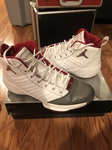 Nike Air Jordan XIX 19 SE 2004 WHITE FLINT GREY RED 308492-101 size 11 Preowned - Picture 1 of 11