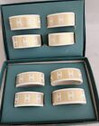 Lenox Grand Tier Set 8 Porcelain Napkin Rings Gold & White Original Boxes