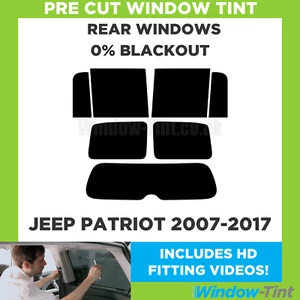 For Jeep Patriot 2007-2017 Pre Cut Window Tint Rear 0% Blackout Film - Picture 1 of 10