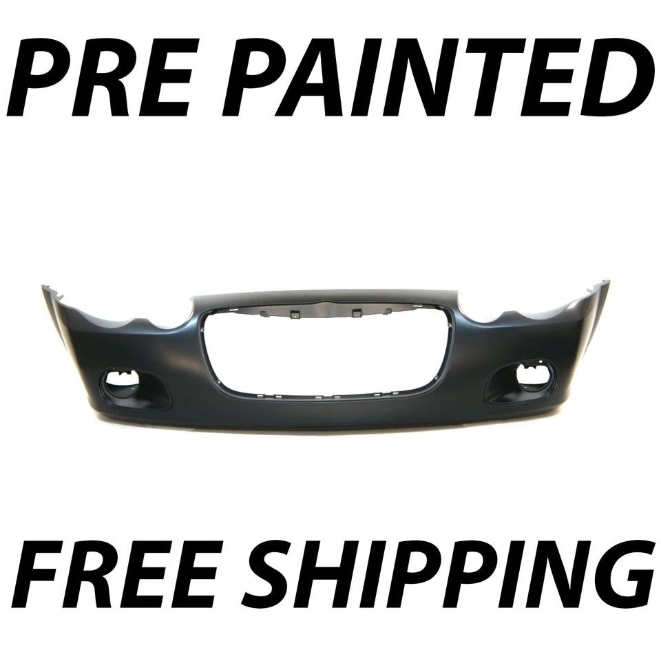 NEW Painted To Match - Front Bumper Cover For 2004 2005 Chrysler Sebring Sedan Foto 1 de 4
